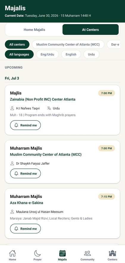 Majalis screen